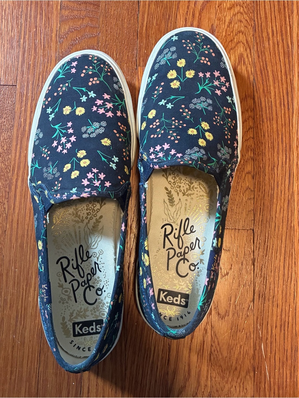 Keds Navy Floral Slip-On Women's Sneakers
